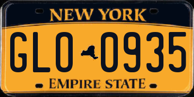 NY license plate GLO0935