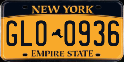 NY license plate GLO0936