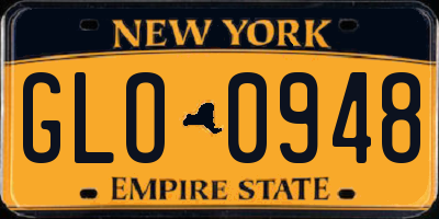 NY license plate GLO0948