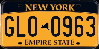 NY license plate GLO0963