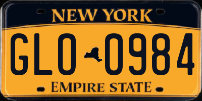 NY license plate GLO0984