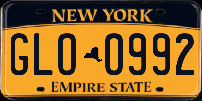 NY license plate GLO0992