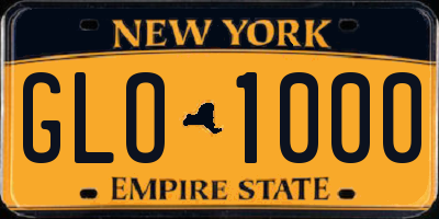 NY license plate GLO1000
