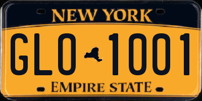 NY license plate GLO1001