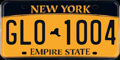 NY license plate GLO1004