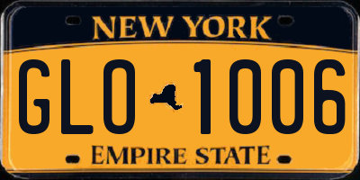 NY license plate GLO1006