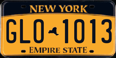 NY license plate GLO1013