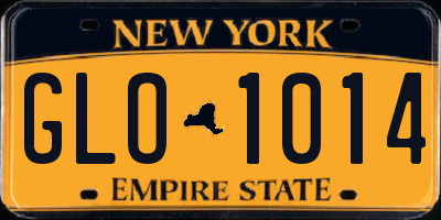NY license plate GLO1014