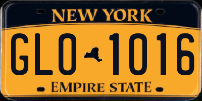 NY license plate GLO1016