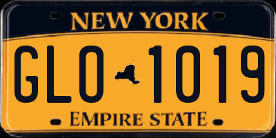 NY license plate GLO1019