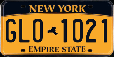NY license plate GLO1021