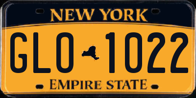 NY license plate GLO1022