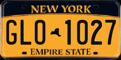 NY license plate GLO1027