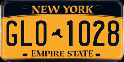NY license plate GLO1028