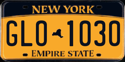 NY license plate GLO1030