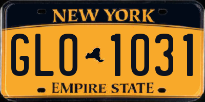 NY license plate GLO1031