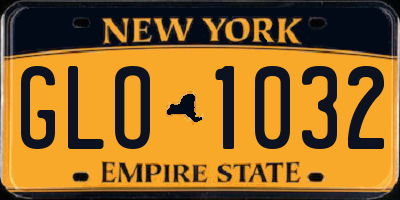 NY license plate GLO1032