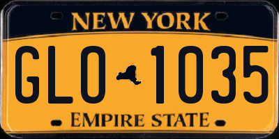 NY license plate GLO1035