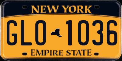 NY license plate GLO1036