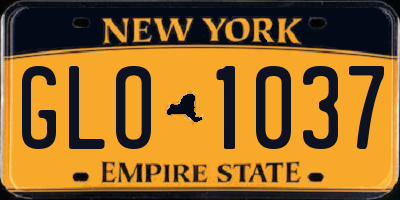 NY license plate GLO1037