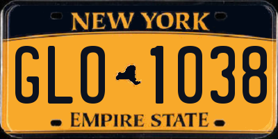 NY license plate GLO1038