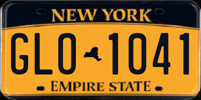 NY license plate GLO1041