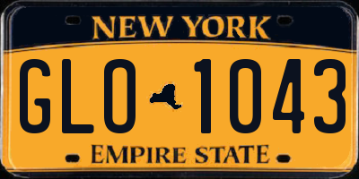 NY license plate GLO1043