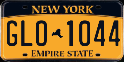 NY license plate GLO1044