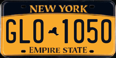 NY license plate GLO1050