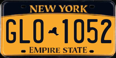 NY license plate GLO1052