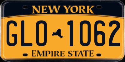 NY license plate GLO1062