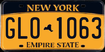 NY license plate GLO1063