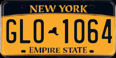NY license plate GLO1064