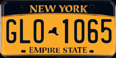 NY license plate GLO1065