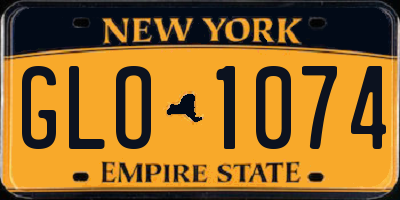 NY license plate GLO1074