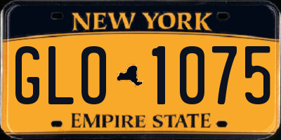 NY license plate GLO1075