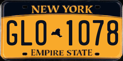 NY license plate GLO1078