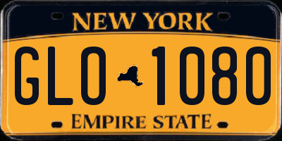 NY license plate GLO1080