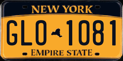 NY license plate GLO1081