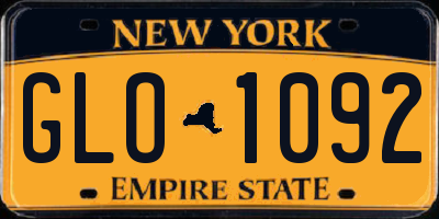 NY license plate GLO1092