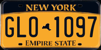 NY license plate GLO1097