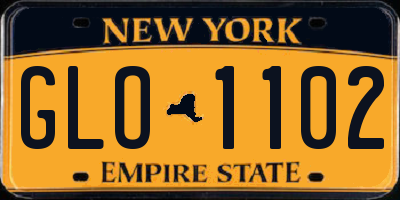 NY license plate GLO1102
