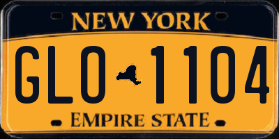 NY license plate GLO1104