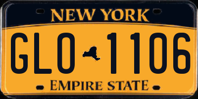 NY license plate GLO1106