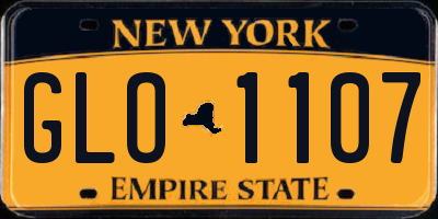 NY license plate GLO1107