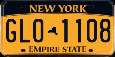 NY license plate GLO1108