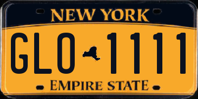 NY license plate GLO1111