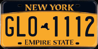 NY license plate GLO1112
