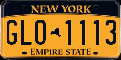 NY license plate GLO1113