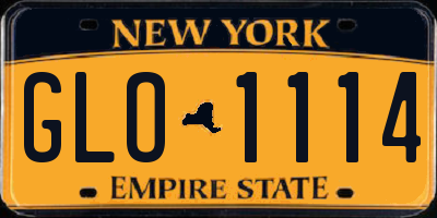 NY license plate GLO1114